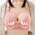 thumbnail image 2 of Corset Bra Women Bra Wire-Free Underwear Pullover Bra Everyday Underwear V-Neck Pullover Bra Feature Hook and Eye Closure Training Bra Style Y-533 , Pink-a 40, 2 of 5