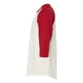 thumbnail image 3 of Tultex - Unisex Fine Jersey Raglan T-Shirt - 245 - Vintage White/ Rio Red - Size: 2XL, 3 of 4