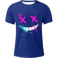 thumbnail image 4 of FINALGANG Mens Short Sleeve TShirts With Fashion Casual Smile Graphic Crewneck Loose Fit Tees For Streetwear Daily Casual Wear Blue XXXL, 4 of 4