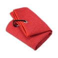thumbnail image 1 of Unique Bargains 24'x16' Golf Towels Tri Fold Waffle Pattern Towels Soft Fiber with D Clip Red, 1 of 6