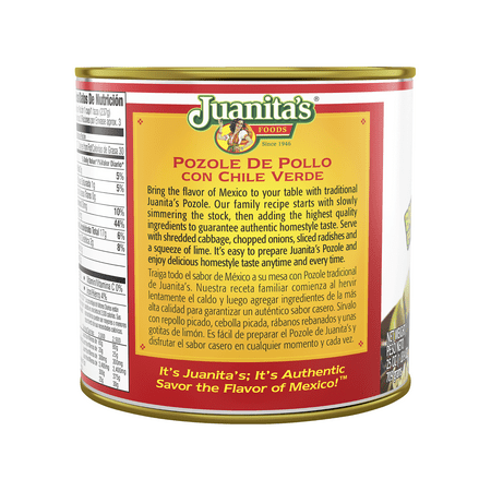 Juanita’s Foods Ready to Serve Chicken Pozole with Green Chile Soup, 25 oz Can