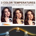 thumbnail image 3 of Hasipu Vanity Mirror with Lights, Hollywood 12" x 14" LED Makeup Mirror, 3 Modes Light, Smart Touch Control Dimmable, 360°Rotation, Rounded Rectangle White Frame, 3 of 8