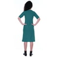 thumbnail image 4 of Moomaya Robe Droite à Manches Courtes pour Femmes, Unie, Décontractée, Coupe Ample, avec Poches, 4 of 6