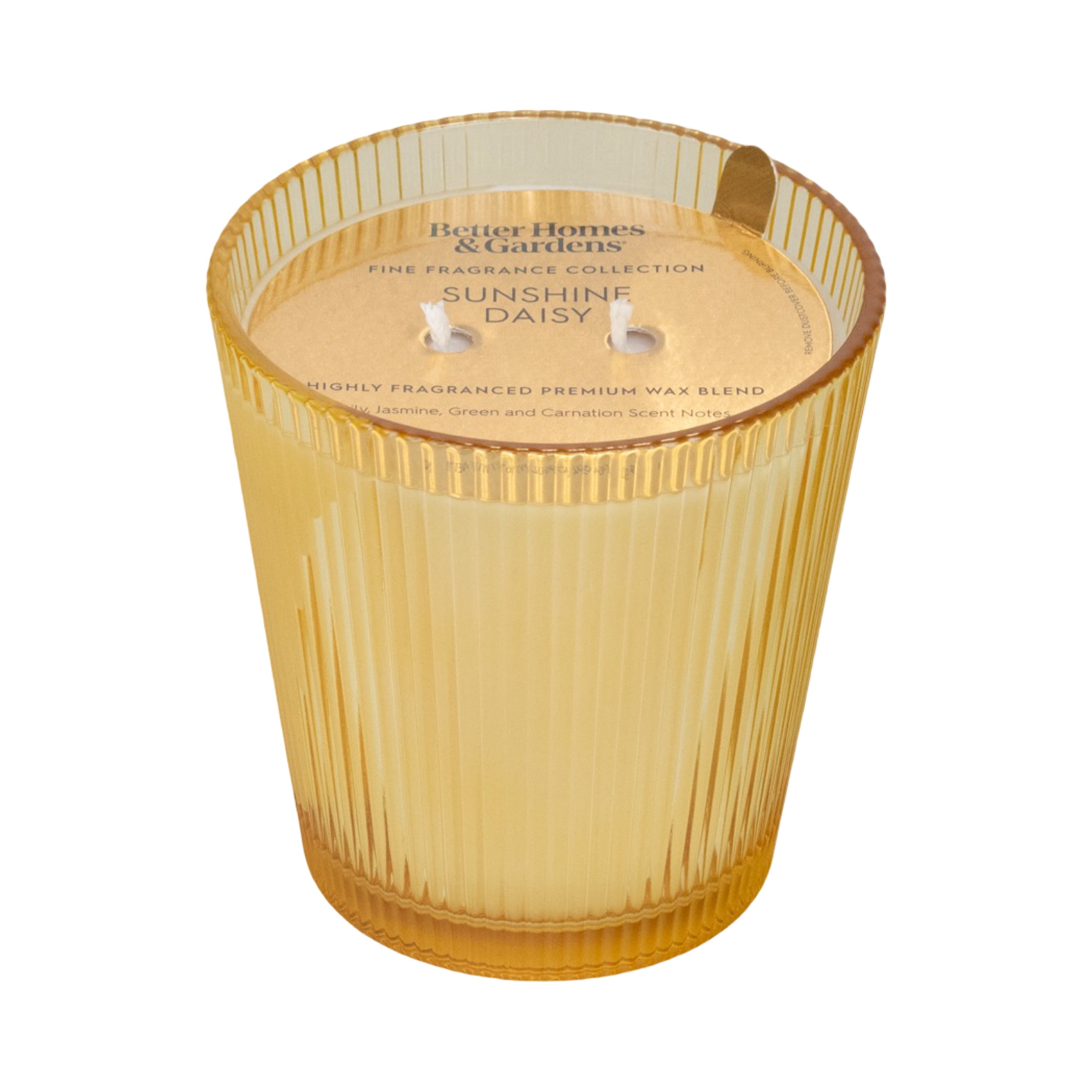 Better Homes & Gardens Fine Fragrance Collection, Sunshine Daisy Scented 2-Wick Jar Candle 16 oz.