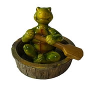 Doolland The Frog Garden Statue, Water Floating Pond Decoration, Mini Cute Rowing Frog Statue Yard Lawn Decorations Frog Ornaments Home Garden Pond Decoration Photo Prop Gift
