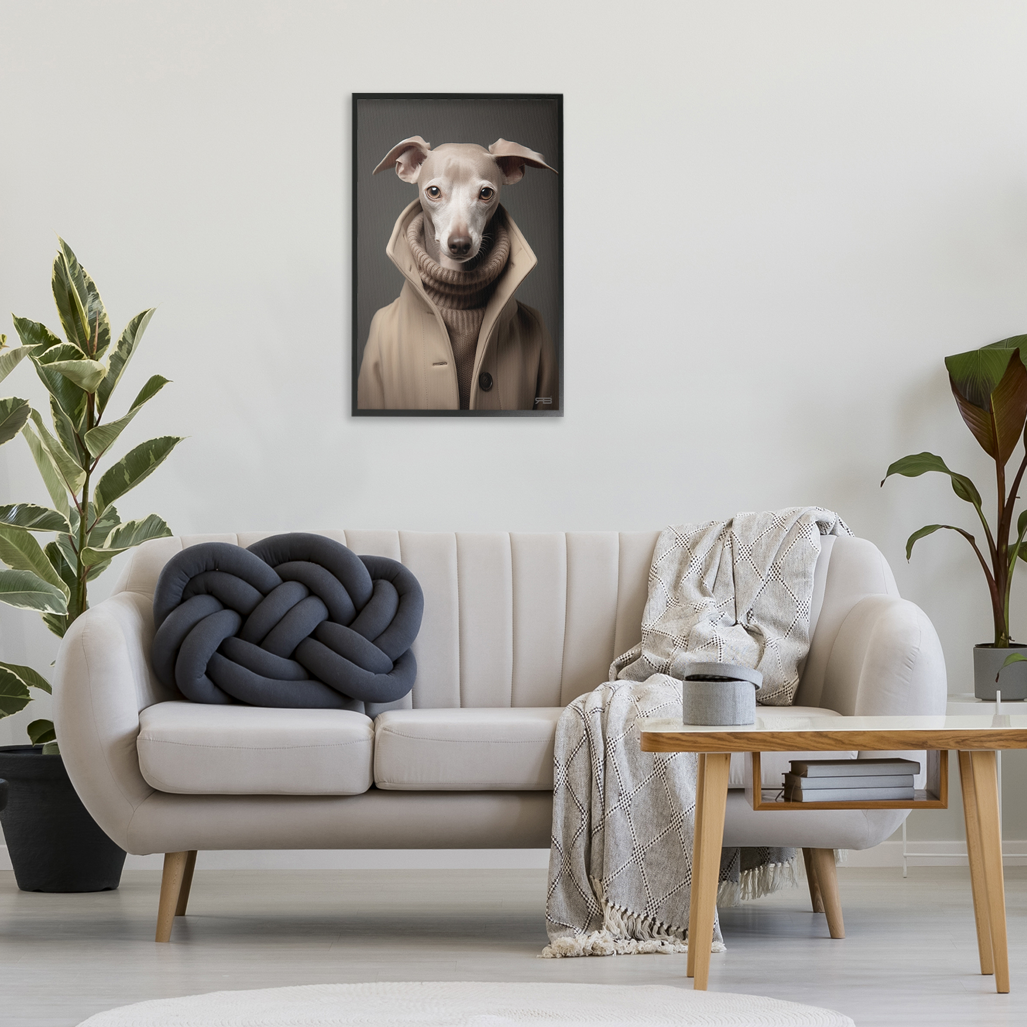 Stupell Industries Chic Fashion Greyhound Animals & Insects Painting Black Framed Art Print Wall Art, 20 x 30
