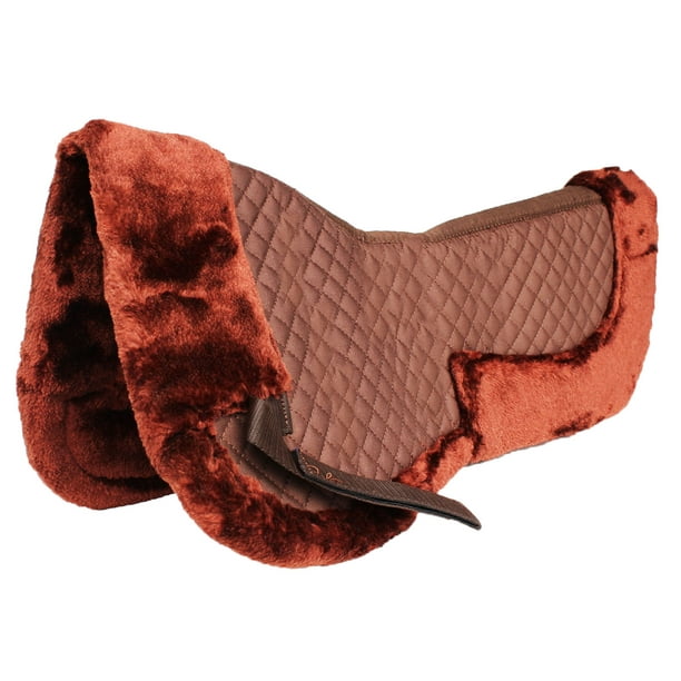 Horse English Quilted SADDLE Half Pad Correction Wither Relief Fur