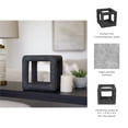 thumbnail image 5 of Textured Open Square Sculpture for Home Decor - Modern Geometric Ornament for Coffee Table and Mantel Decor - Accent Display for Living Room, Office, Bathroom, and Shelf - 9", Black, 5 of 10
