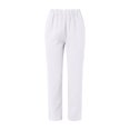 thumbnail image 3 of Baqcunre Linen Pants Women High Waisted Wide Leg Pants Fashion Drawstring Elastic Trousers Comfy Straight Leg Long Pants With Pockets Sweatpants Womens Pants White L, 3 of 5