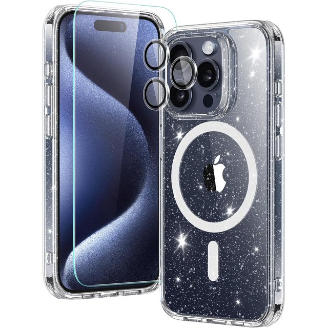 for iPhone 16 Pro Max Case, Compatible with MagSafe, Shockproof Military-Grade Protection, Magnetic Phone Case for iPhone 16 Pro Max, Classic Hybrid Case (HaloLock), Clear