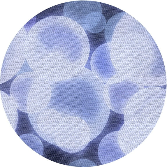 Ahgly Company Indoor Round Patterned Periwinkle Purple Area Rugs, 3' Round