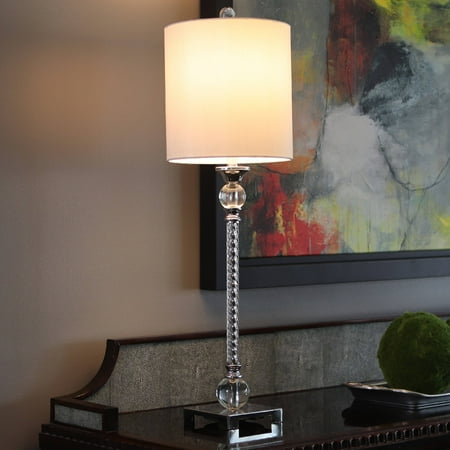 Acrylic Modern Table Lamp - Camilla Acrylic Twist Chrome Buffet Table Lamp