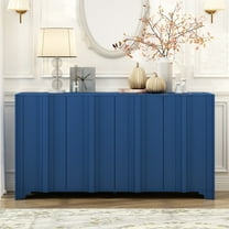 Harper & Bright Designs Wood Sideboard Cabinet with Storage, Fluted Console Cabinet with Doors and Shelves for Living Rooms, Entrance and Study Rooms, Navy
