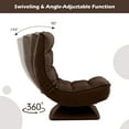 thumbnail image 5 of Costway 360° Swivel Floor Chair 5-Level Adjustable Lazy Chair w/ Massage Pillow Brown, 5 of 10