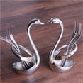 thumbnail image 2 of Cisne De Metal Vajilla Base Aleación De Zinc Cisne Cubiertos Estante Creativo Cisne Cubiertos Soporte De Almacenamiento Tenedor Estante Asiento Para El Hogar Vajilla Almacenamiento De Cubiertos Inevent HA014827-00, 2 of 7