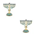 thumbnail image 1 of Baohd Rétro Hanukkah Menorah Style Européen Fournitures Ornements Type D 2 Pcs, 1 of 6