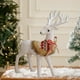 thumbnail image 4 of Adorno de ciervo de Navidad con lazo y campanas - Decoración de plástico blanco de renos de 13" para ventana, habitación o mesa, 4 of 6