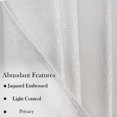 thumbnail image 3 of White Curtains Moroccan Damask Patterned 2 Panels Set for Living Room 3D Textured Jacquard Embossed Embroidered 84" Neutral Grommet Drapes 50% Blackout Window Cortina Treatments Bedroom Dining, 3 of 6