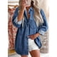 thumbnail image 2 of Camisa vaquera Astylish Ashleigh Blue con cuello en V para mujer XXL, 2 of 6