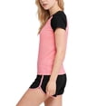 thumbnail image 4 of Zpanxa Ensembles pour Filles Couleur Unie Col Rond Manches Courtes Séchage Rapide T-Shirt Athlétique avec Short Ensemble 3-4 Ans, 4 of 5