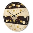 thumbnail image 3 of Designart 'Gold Polka Dot Retro Pattern I' Mid-Century Modern Wood Wall Clock, 3 of 5