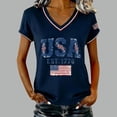 thumbnail image 2 of CONZONE Womens Usa 250Th Anniversary T-Shirts Short Sleeve Independence Day T Shirts for Women Casual V Neck Patriotic Usa Letter Graphic Lightweight Tees Soft Cozy Dailywear, 2 of 4
