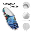 thumbnail image 5 of Lsque Floral Truck Welcome Pattern Womens Comfort Cotton on Scuff With Memory Foam and Anti-skid Sole Slipper-35/36, 5 of 7