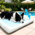 thumbnail image 4 of Dog Cooling Bed with Neck Support, Soft Flannel Cat Mat, Curved Headrest Crate Pad for Small Dogs, Machine Washable Sleeping Cushion(S,Dark Gray), 4 of 9