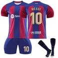 thumbnail image 1 of GZSL 2324 Barcelona Home Football Training Kit, Number # 10 Soccer Jersey, Colorful Short-Sleeve Kids Football Jersey with Gold Lettering Three-Piece Set/16, 1 of 6
