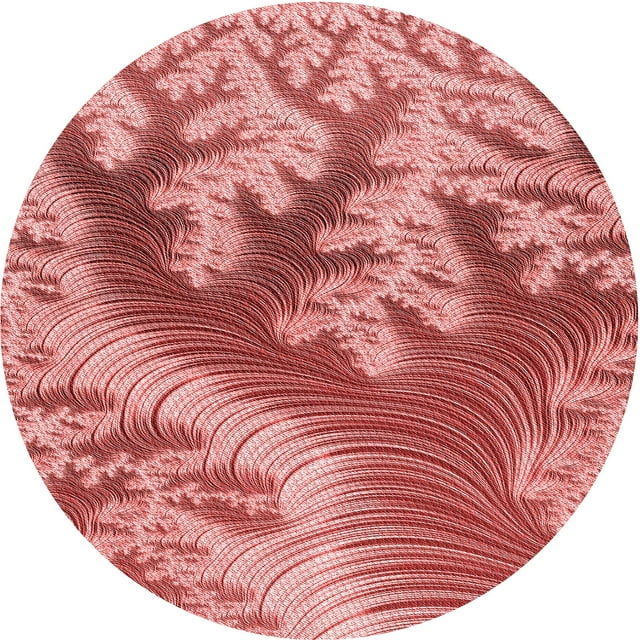 Ahgly Company Tapis d'Intérieur Rond Lavable en Machine Transitionnel Corail Clair Rose, 5 Pieds Rond
