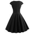 thumbnail image 2 of Defitshape Women's Wedding Dress Wrap Dresses Vintage 1950s 50s 60s A Line Ruched Fitted Holiday Party Date Night Black 4-6, 2 of 4