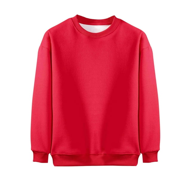 Tranfacy Chandail pour Filles et Tout-Petits, Chandails à Enfiler pour Enfants, Chandail à Capuche en Velours Uni à Manches Longues et Col Rond pour Enfants