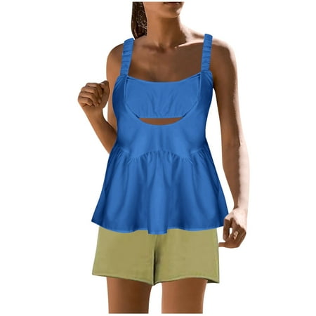 ZZwxWA Women Tennis Blouse with Built in Bra Casual Sleeveless Backless Athletic Tank Tops Summer Fashion Loose Cami Shirt up to 50% Off