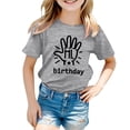 thumbnail image 4 of MEZZALL T-Shirt à Manches Courtes pour Fille d'Anniversaire, Col Rond, Coupe Décontractée, Basique, Gris, 8-9 Ans, 4 of 4