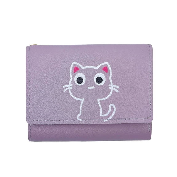 HaevnNest Short Wallet Purple for Women Credit Card Holder Little