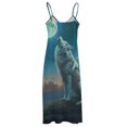 thumbnail image 4 of Wolves in The Moonlight Sleeveless Dress Women's Luxury Party Dress Birthday Dresses for Women, 4 of 6
