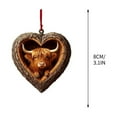 thumbnail image 2 of Heart-Shaped Tree Hole Animal Pendant - Cute Festive Hanging Decor, Animal-Shaped Heart Ornament for Home/Christmas Tree, Lightweight Resin Craft, Perfect for Holiday Season & Home Decoration, D, 2 of 7