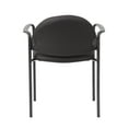 thumbnail image 2 of Boss Office Products Diamond Steel Office Stacking Chair with Arms, Black, 2 of 7