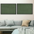 thumbnail image 3 of PixonSign Framed Wall Art Set Mid-Century Green Polygon Landscape Abstract Canvas Prints Geometric Splicing Modern Art Decoration Minimalist for Living Room, Bedroom, Office - 24"x36"x2 Black, 3 of 5