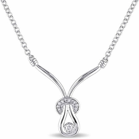 Miabella Diamond-Accent Sterling Silver Fashion Link Necklace, 17 with 2 Extender
