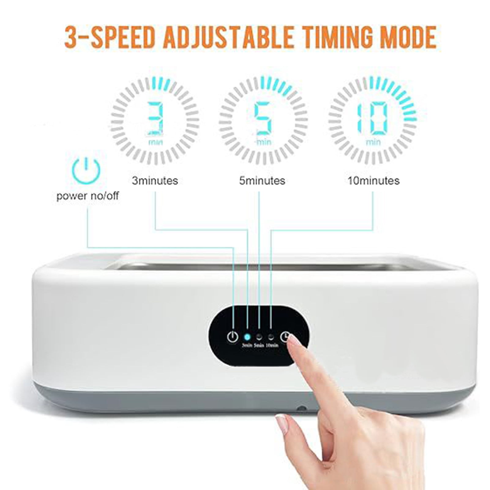 Homerr Ultrasonic Cleaning Machine Ultrasonic Cleaner Ultrasonic Jewelry Cleaner - 360-Degree Deep Cleaning, Low Noise, EU Plug