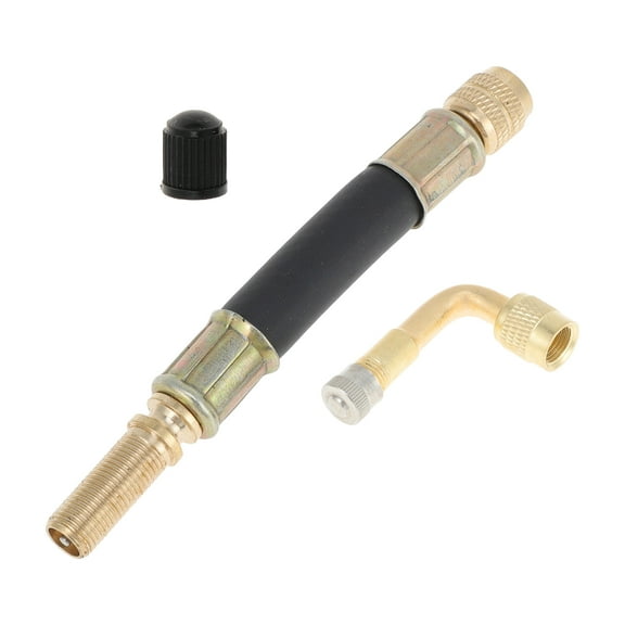 1Set 90 Degree Copper Tire Valve Extension with Flexible Plastic 100mm Tire Valve Stem Extension for Car Motorcycle RV Truck Bike