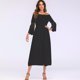 thumbnail image 1 of Vestido Irfora Vestido largo Maxi de las mujeres atractivas fuera del hombro manga flare del cordón Vestido elegante del partido de Boho de la tarde blanco / negro Irfora Vestido, 1 of 5