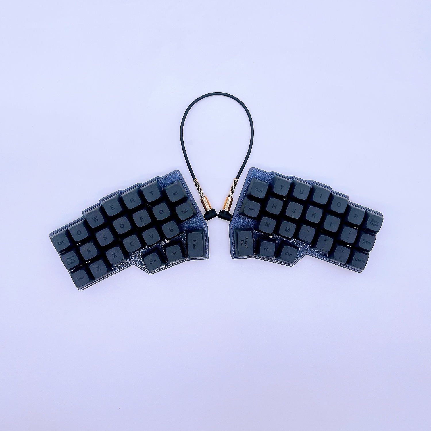 MiFuny CORNE V4 Split Keyboard Kit White No Carving Keycap Wired RGB Hot-swappable Support VIAL Left and Right Hand Split Keyboard