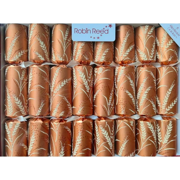 8 X 10" Handmade English Festive Thanksgiving crackers by Robin Reed covered with sheer fabric - 52424