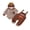 Brown, variant on Loicainy Infant Baby Boy Thanksgiving Outfit 3 6 9 12 18 Months Striped Crew Neck Long Sleeve Romper Turkey Print Overalls and Hat 3 Pcs Clothes Set