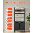 thumbnail image 6 of KFFKFF 4-Tier Laundry Organizer with Wheels, Freestanding Laundry Sorters with 2 Bags, 4 Shelves, Durable 600D Oxford Cloth Bags, 6 of 9