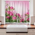 thumbnail image 2 of Ambesonne Flower Kitchen Curtains, Spring Season Roses Buds, 55"x39", Pink and Green, 2 of 3