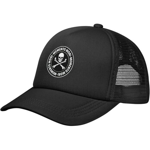 Memento Mori Skull Baseball Cap Adjustable Casual Mesh Hats Duck Tongue Hat for Men Women38 Black