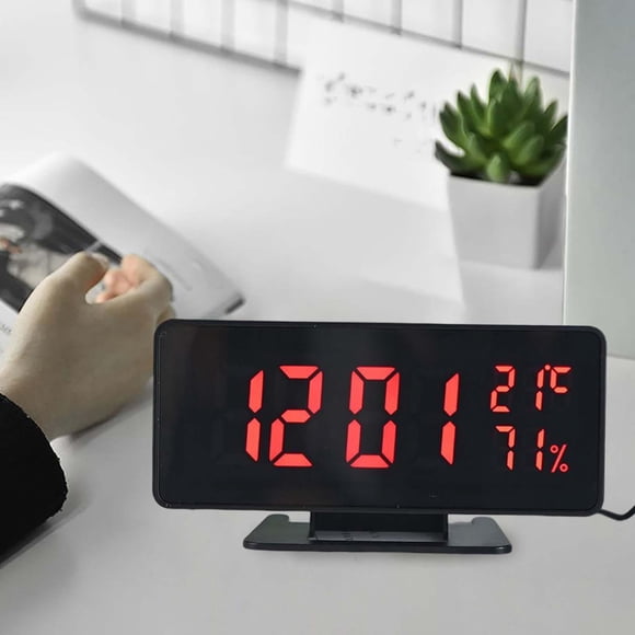Reloj Despertador digital automático Colco LED USB Rojo